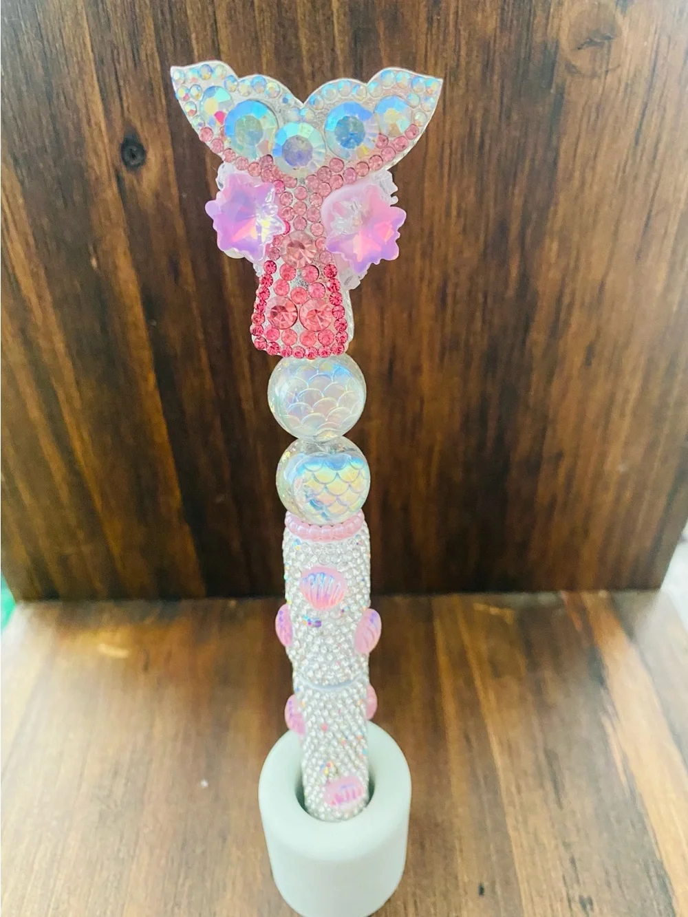 Crystal Pink Iridescent Mermaid Pen